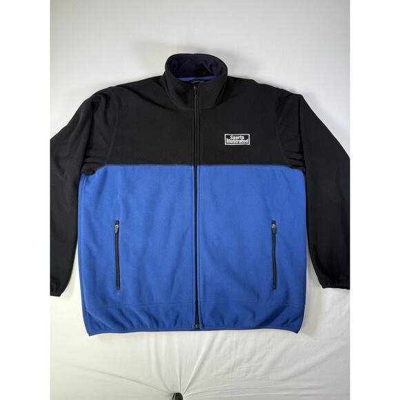 Ll Bean Fleece Jacket Mens Size XL Sports Illustrated Embroidered Blue/Black - Picture 1 of 10